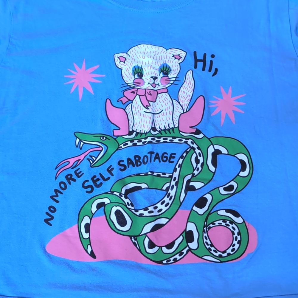 Cat and Snake Design T-Shirt